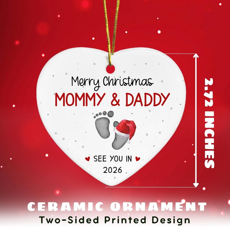 SUCHAGIFT Gifts for Expecting Parents - Expecting Parents to Be Unique Gifts - Baby Pregnancy Announcement Gift Ideas for Husband, Family - Baby Pregnancy Announcement Ornament 2026 - Ceramic Ornament - Image 2